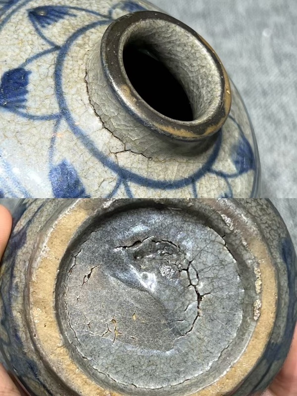 古玩陶瓷晚明青花水盂拍賣,當前價格888元