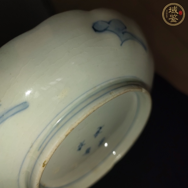 古玩陶瓷日本明治青花彩繪盤真品鑒賞圖