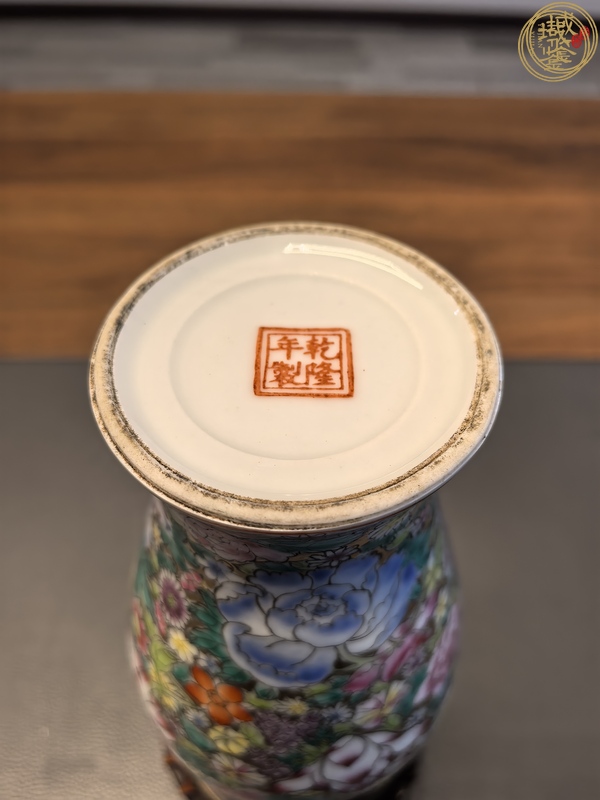 古玩陶瓷粉彩百花不落地觀音瓶真品鑒賞圖