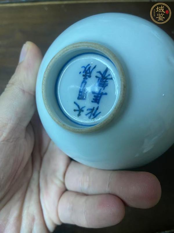 古玩陶瓷玉人何處教吹簫青花茶圓真品鑒賞圖