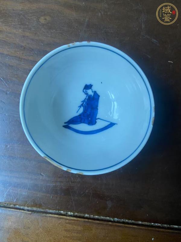 古玩陶瓷玉人何處教吹簫青花茶圓真品鑒賞圖