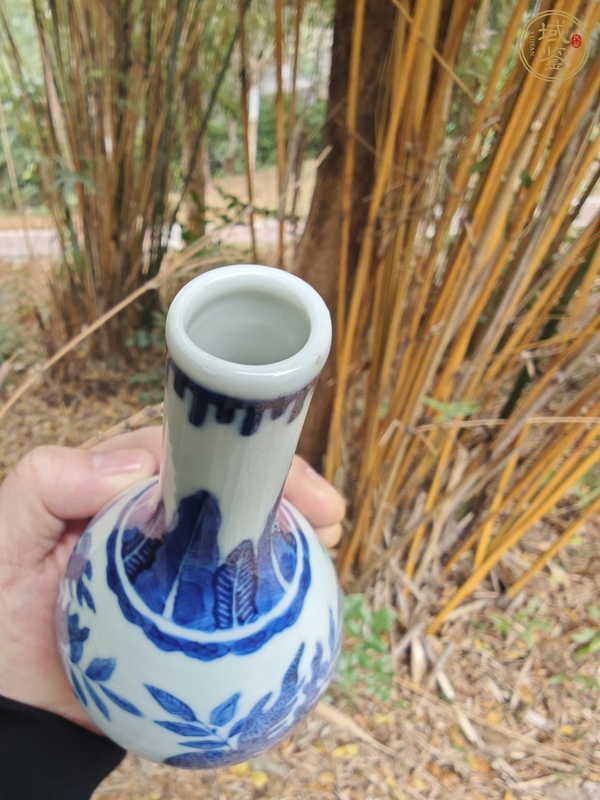 古玩陶瓷青花三多紋膽瓶真品鑒賞圖