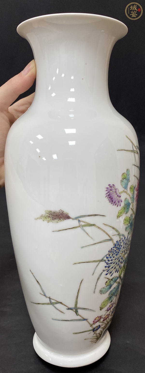 古玩陶瓷花鳥紋粉彩瓶真品鑒賞圖