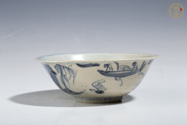 古玩明中·青花攜琴訪友紋碗真品鑒賞圖