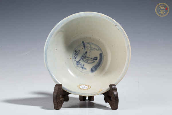 古玩陶瓷明中·青花攜琴訪友紋碗真品鑒賞圖