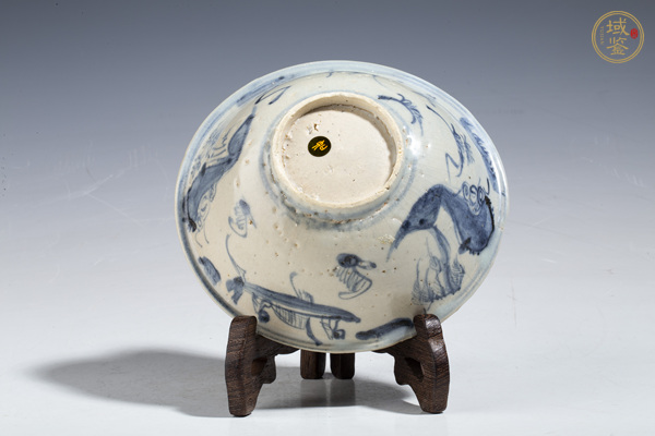 古玩陶瓷明中·青花攜琴訪友紋碗真品鑒賞圖