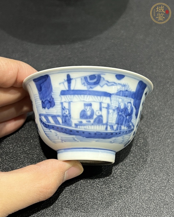 古玩陶瓷青花赤壁賦玉璧底杯真品鑒賞圖