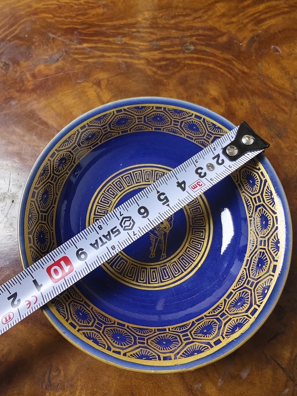 古玩陶瓷藍釉描金碗拍賣，當前價格698元