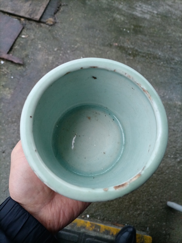 古玩陶瓷豆青釉刻花三足爐拍賣,當前價格1000元