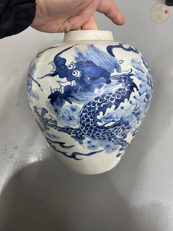 古玩麒麟紋青花罐真品鑒賞圖