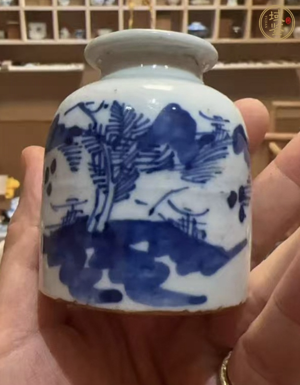 古玩陶瓷青花山水水?真品鑒賞圖