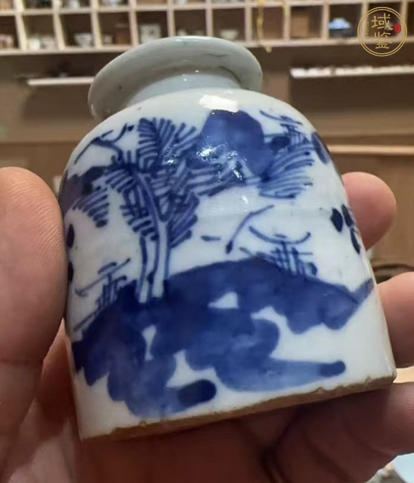 古玩陶瓷青花山水水?真品鑒賞圖