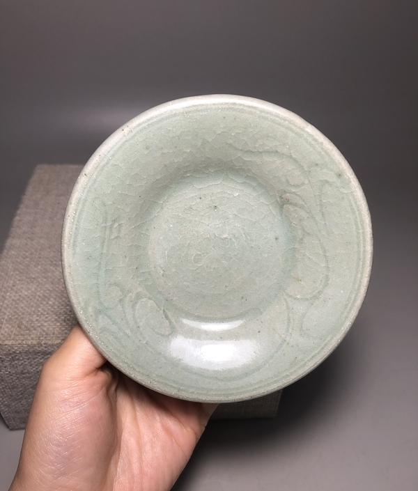 古玩轉(zhuǎn)賣【館藏級精品】明代 龍泉窯劃花洗【正窯口】【路份高，收藏價值好】【頂級龍紋青釉】拍賣，當前價格350元