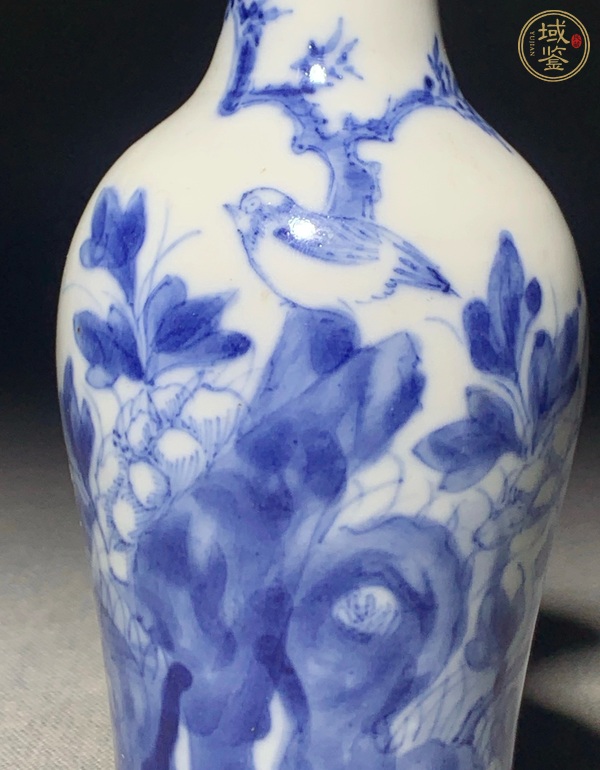 古玩陶瓷花鳥紋青花觀音瓶真品鑒賞圖