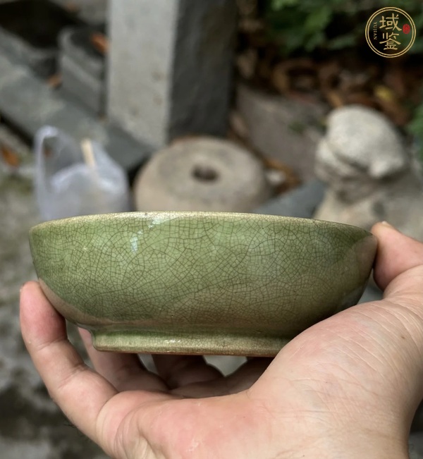 古玩陶瓷漳州窯綠釉洗真品鑒賞圖