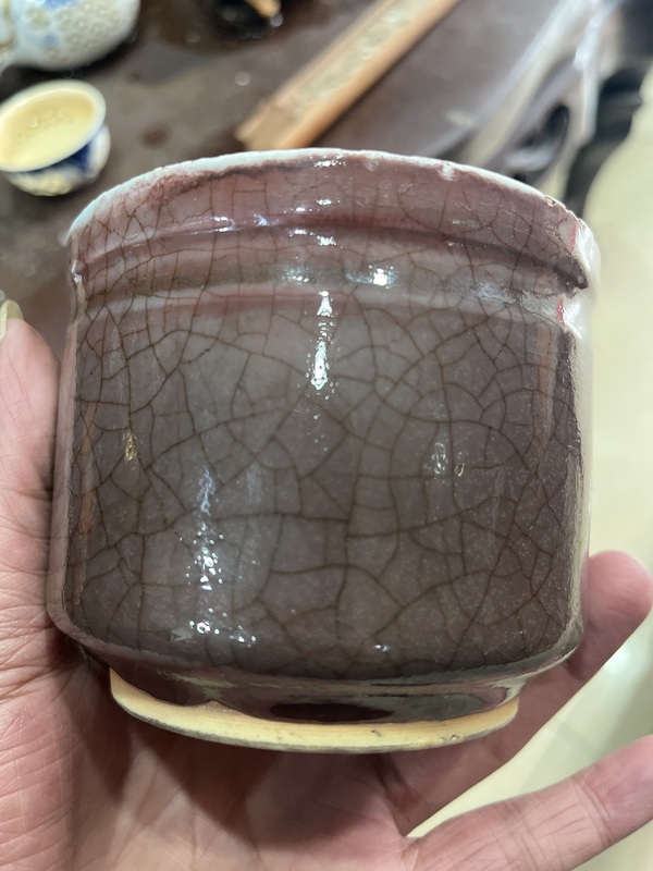 古玩陶瓷清中期郎紅釉筒式爐拍賣，當(dāng)前價(jià)格3000元