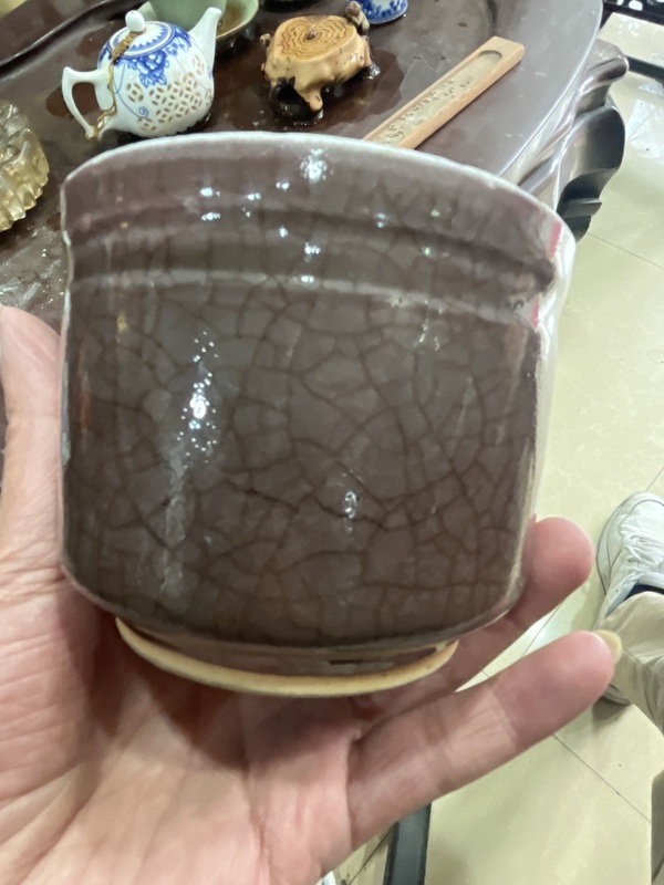 古玩陶瓷清中期郎紅釉筒式爐拍賣，當(dāng)前價(jià)格3000元