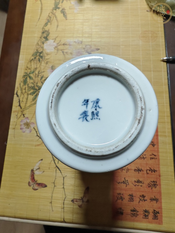 古玩陶瓷青花趕珠龍紋花觚真品鑒賞圖