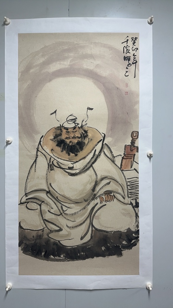 古玩字畫洪千俊鐘馗拍賣,當前價格900元