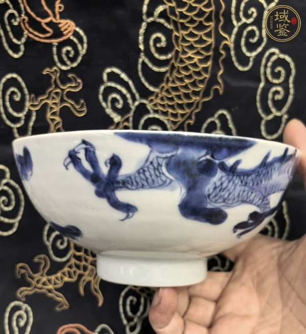 古玩陶瓷青花過墻龍紋碗真品鑒賞圖