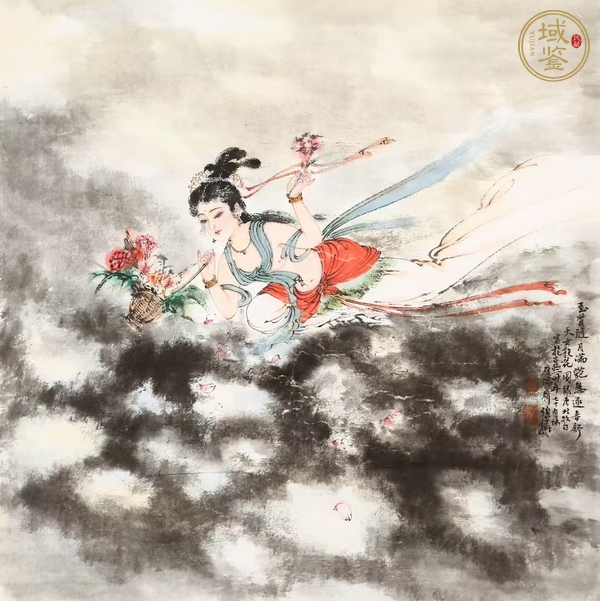 古玩白伯驊《天女散花》真品鑒賞圖