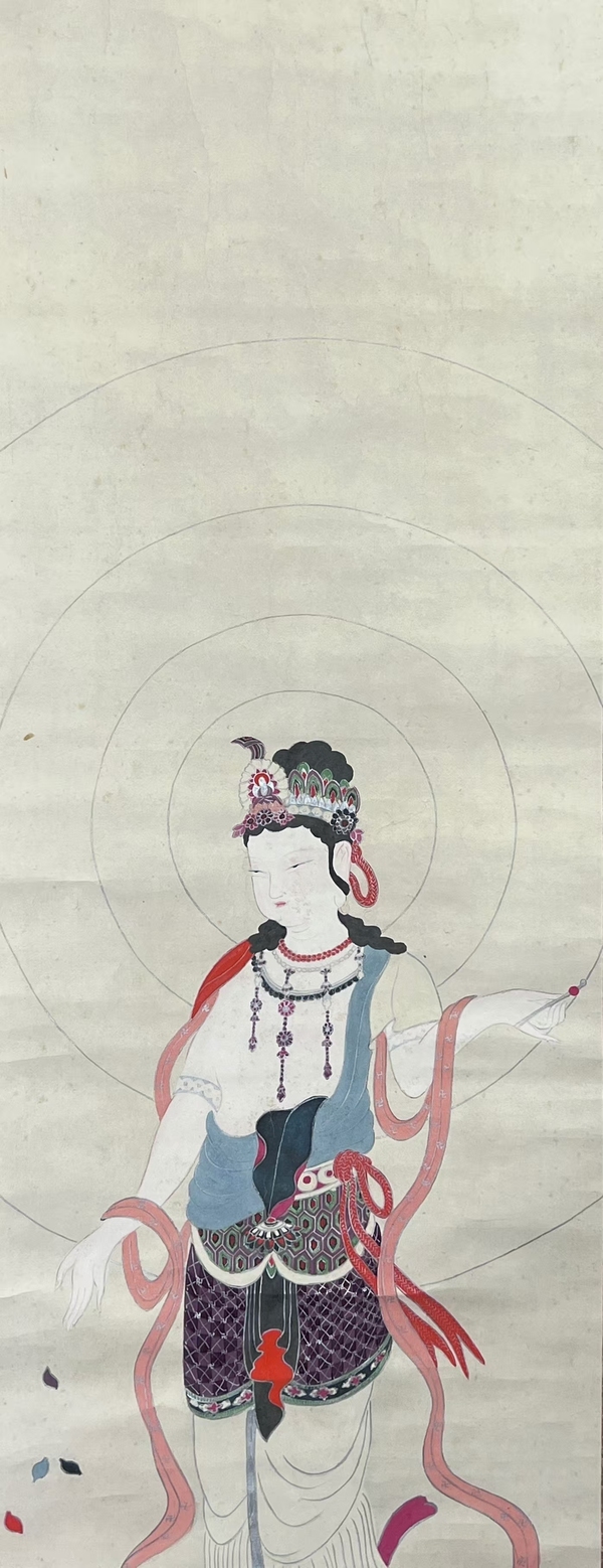 古玩字畫原創工筆國畫人物觀音像開臉精美礦物彩繪紙本立軸
裝裱尺寸:210*46cm拍賣,當前價格1988元