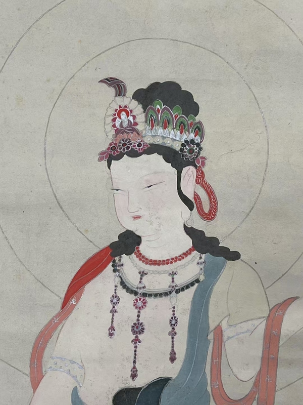 古玩字畫原創工筆國畫人物觀音像開臉精美礦物彩繪紙本立軸
裝裱尺寸:210*46cm拍賣,當前價格1988元