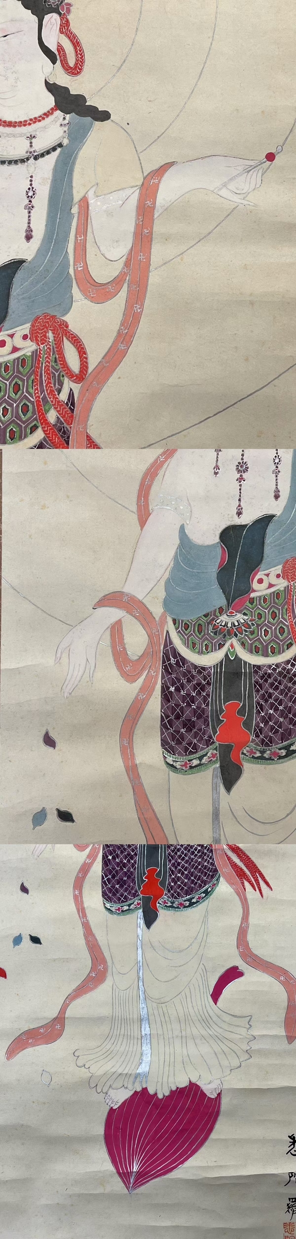 古玩字畫原創工筆國畫人物觀音像開臉精美礦物彩繪紙本立軸
裝裱尺寸:210*46cm拍賣,當前價格1988元