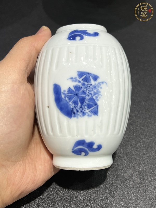 古玩陶瓷清康熙青花蓮子罐真品鑒賞圖