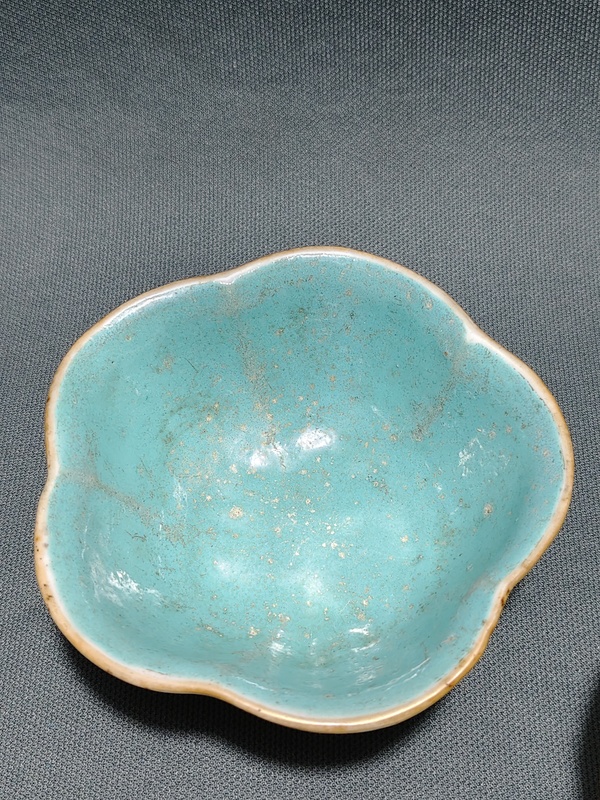 古玩陶瓷粉彩云鶴紋貢碗拍賣,當前價格900元