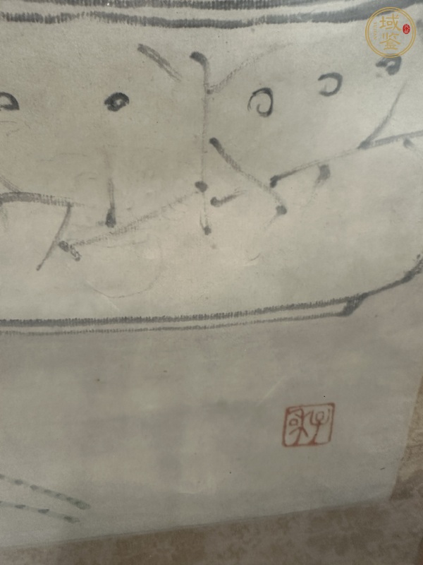 古玩字畫(huà)佚名（子和款）人物真品鑒賞圖