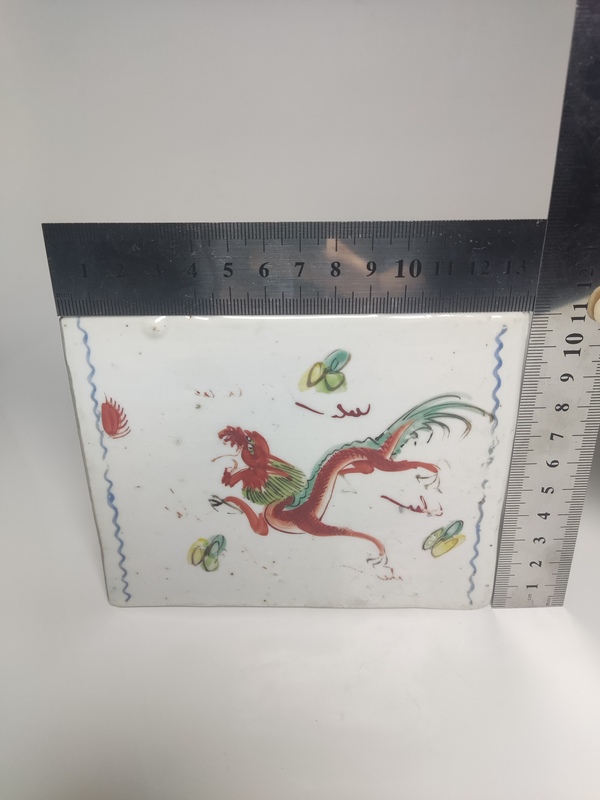 古玩陶瓷民國粉彩龍鳳紋瓷枕拍賣,當(dāng)前價(jià)格200元