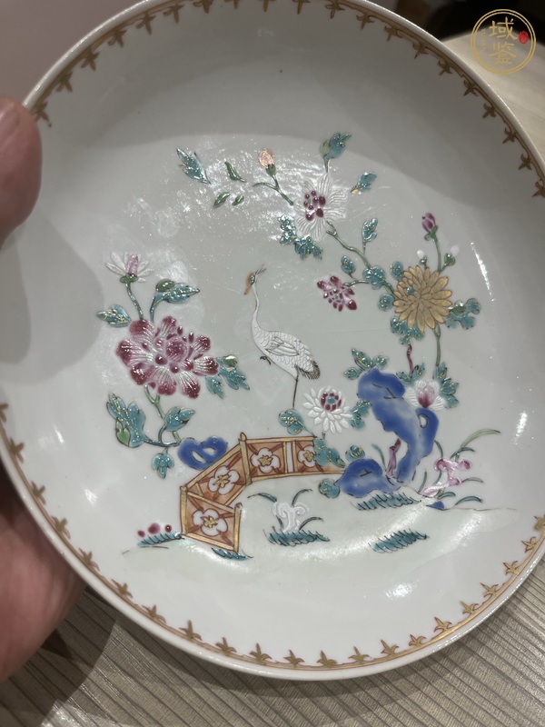 古玩陶瓷粉彩花鳥紋盤真品鑒賞圖