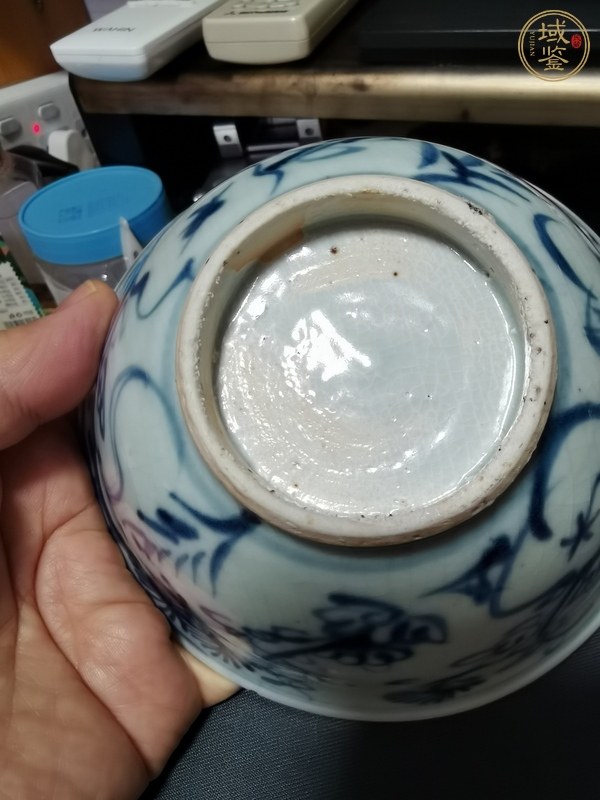 古玩陶瓷青花歲寒三友茶碗真品鑒賞圖