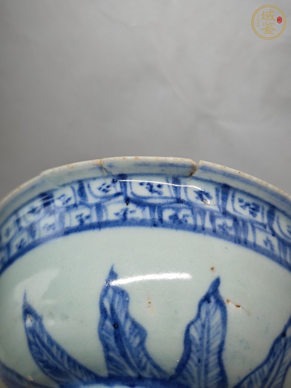 古玩陶瓷青花十字杵紋碗真品鑒賞圖