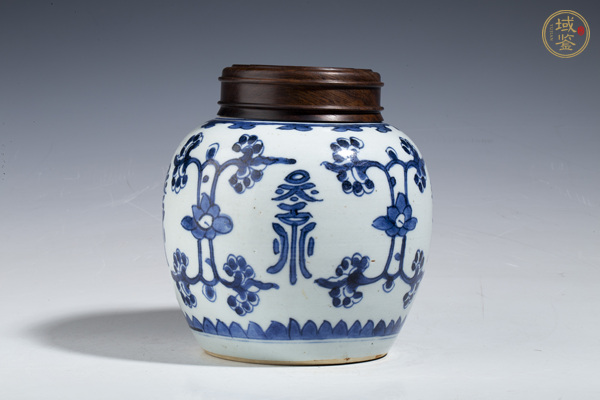 古玩清康熙·青花花間壽字紋罐真品鑒賞圖