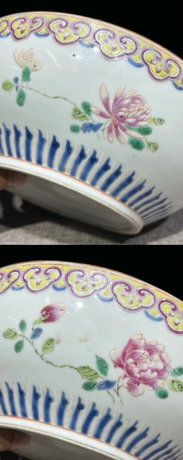 古玩陶瓷粉彩花卉紋捧盒底拍賣,當前價格3680元