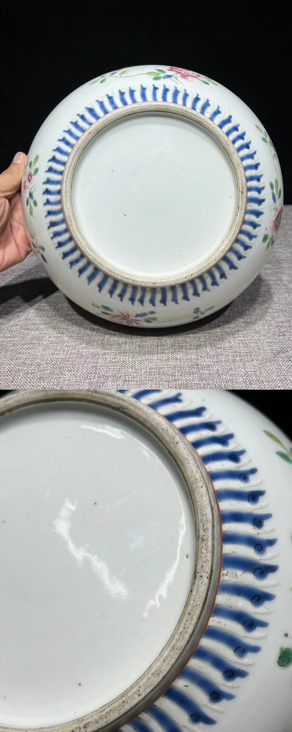 古玩陶瓷粉彩花卉紋捧盒底拍賣,當前價格3680元