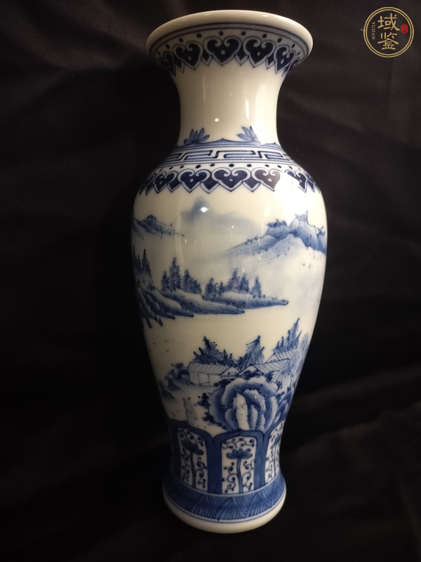 古玩陶瓷山水紋觀音瓶真品鑒賞圖