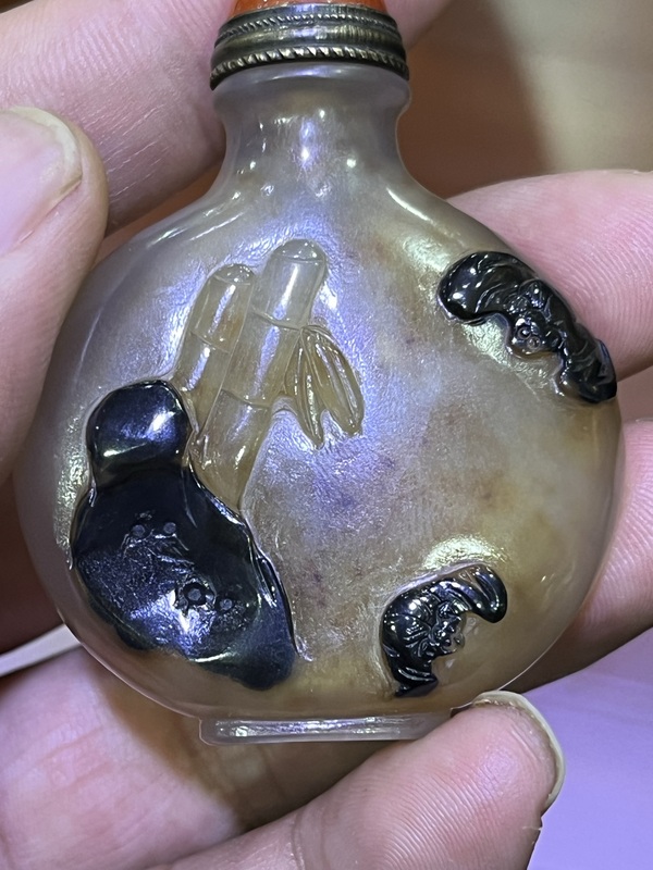 古玩玉器瑪瑙巧雕“鼻煙壺”拍賣(mài)，當(dāng)前價(jià)格3200元