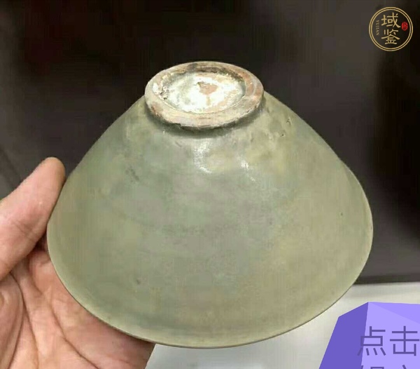 古玩陶瓷耀州窯青釉茶盞真品鑒賞圖