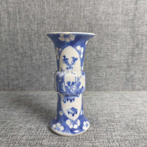 古玩陶瓷青花冰梅花卉紋花觚拍賣,當前價格2000元