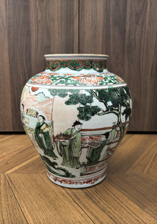 古玩陶瓷順治(簪花及第)五彩罐拍賣,當(dāng)前價(jià)格168888元