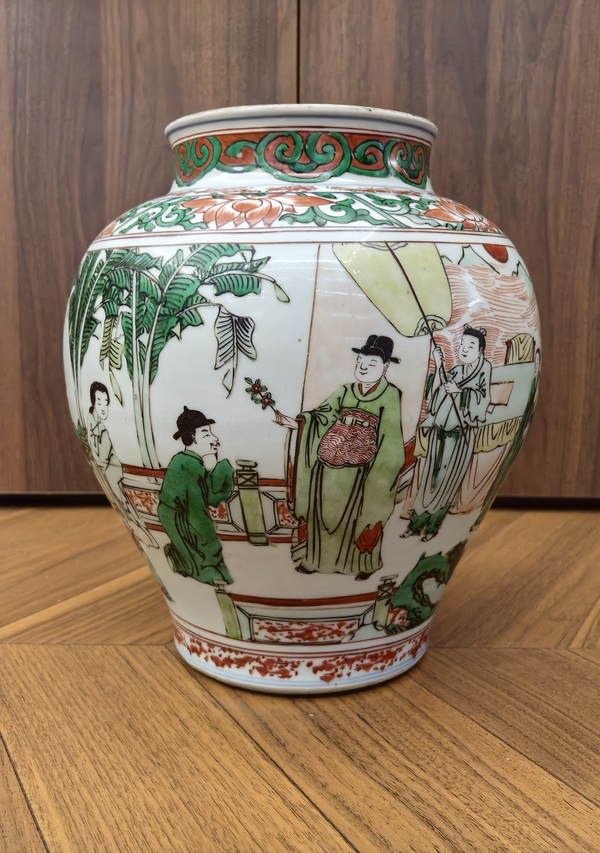 古玩陶瓷順治(簪花及第)五彩罐拍賣,當(dāng)前價(jià)格168888元