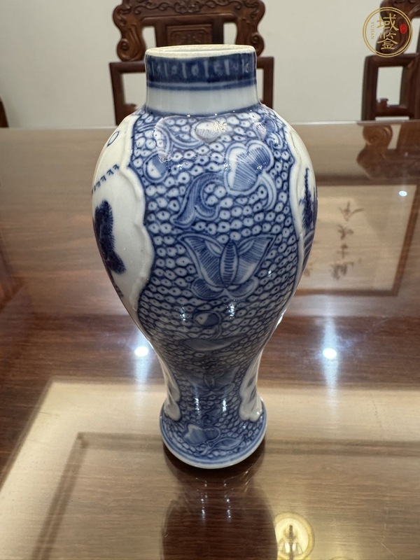 古玩陶瓷山水紋青花雞腿瓶真品鑒賞圖