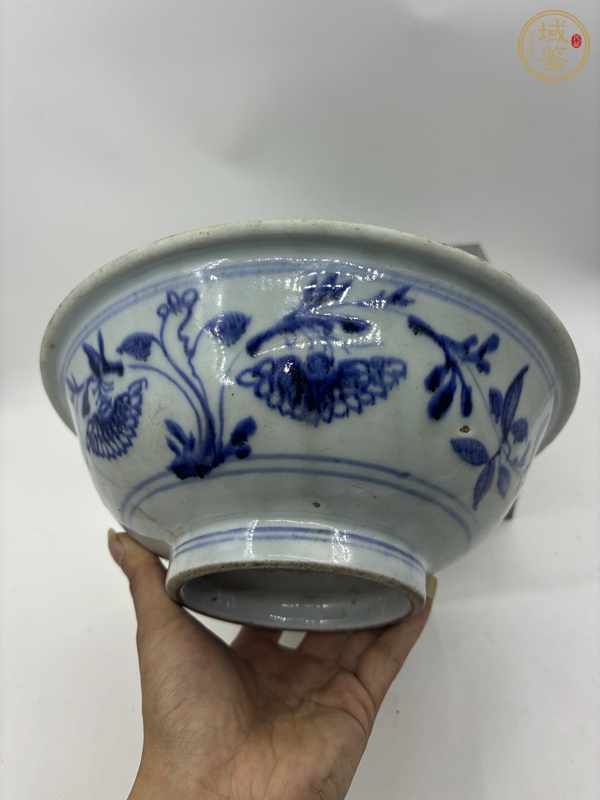 古玩陶瓷青花折枝花卉紋茶碗真品鑒賞圖