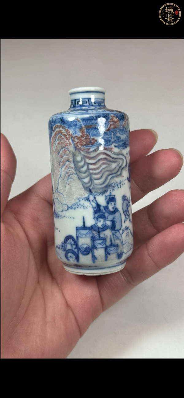 古玩陶瓷青花釉里紅鼻煙壺真品鑒賞圖