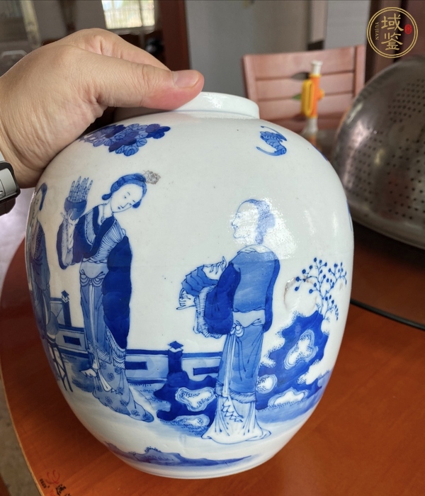 古玩陶瓷青花人物罐真品鑒賞圖