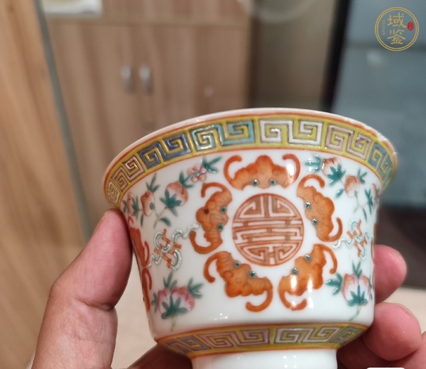 古玩陶瓷清光緒 粉彩福壽萬吉紋碗真品鑒賞圖