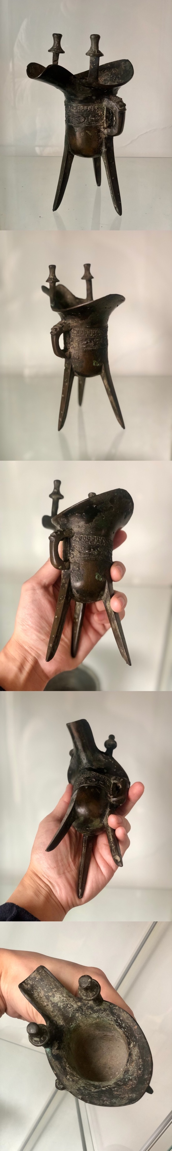 古玩銅器明中晚期·銅爵杯 帶銘文拍賣,當前價格20000元
